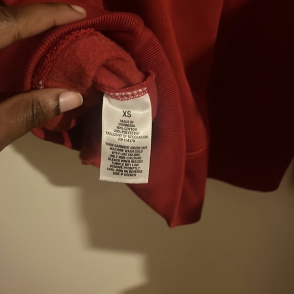 Aero Box Logo Colorblocked Pullover Hoodie. Cerise Red - Picture 4 of 5